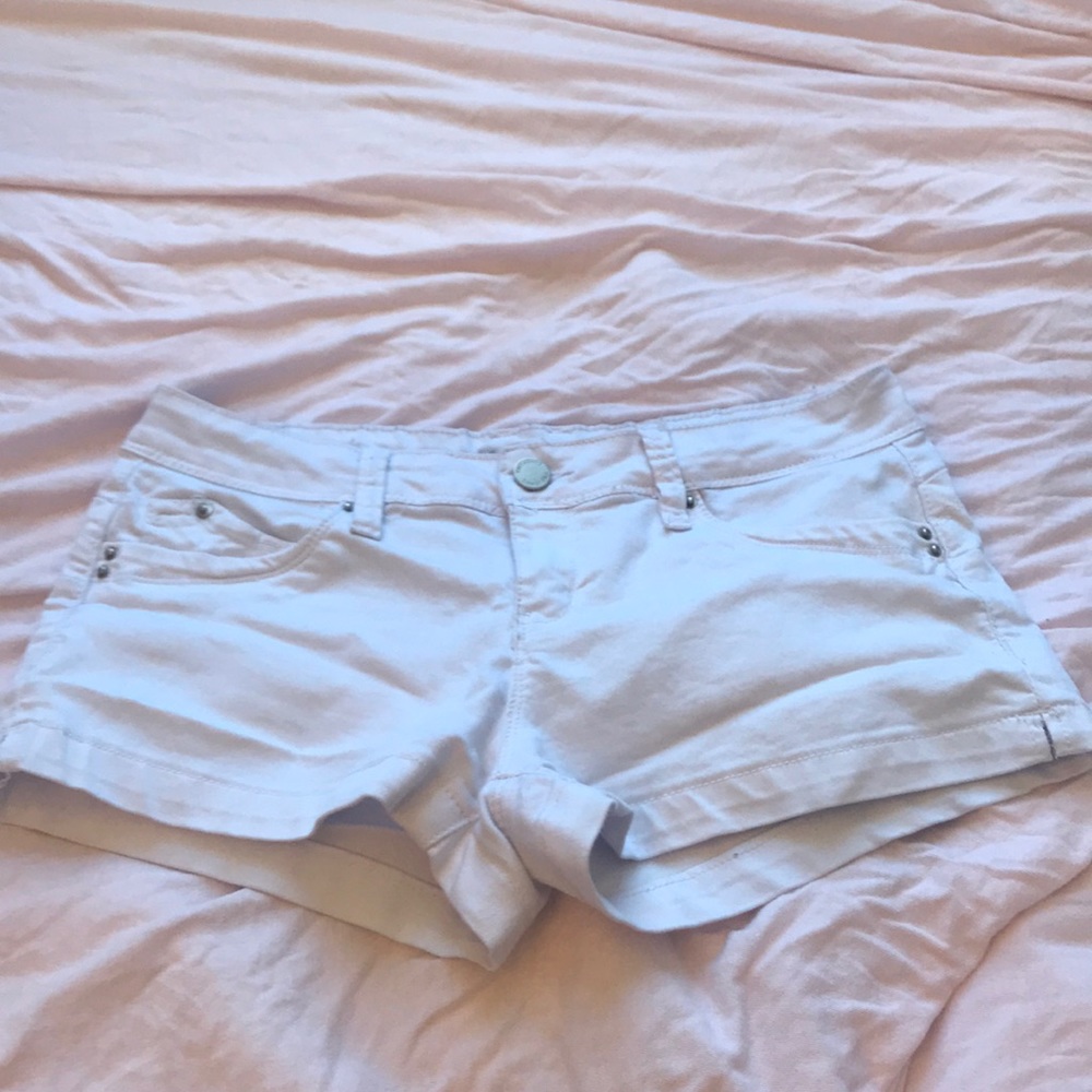 White jean shorts